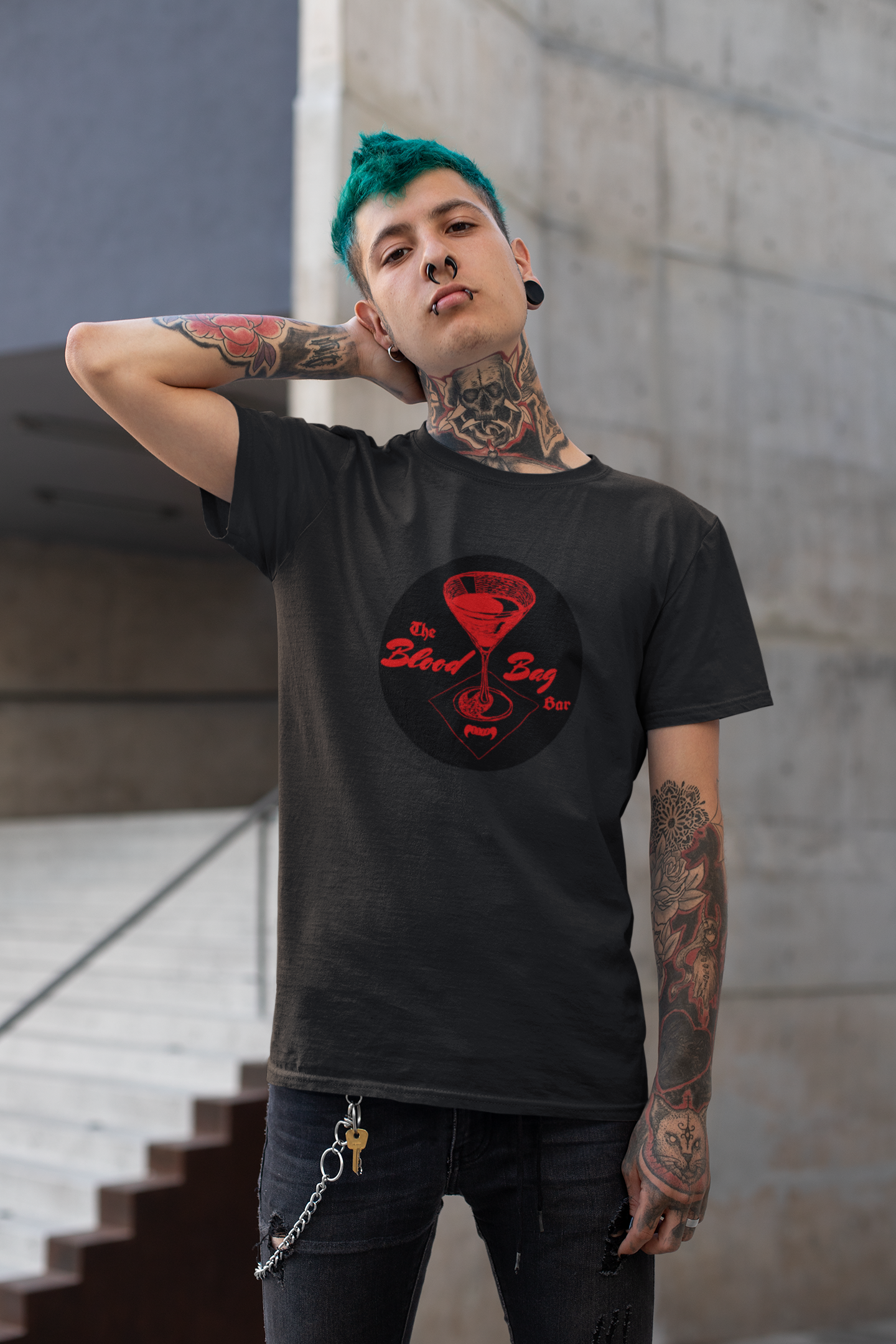 Blood Bag Bar T-Shirt - Black Cherry