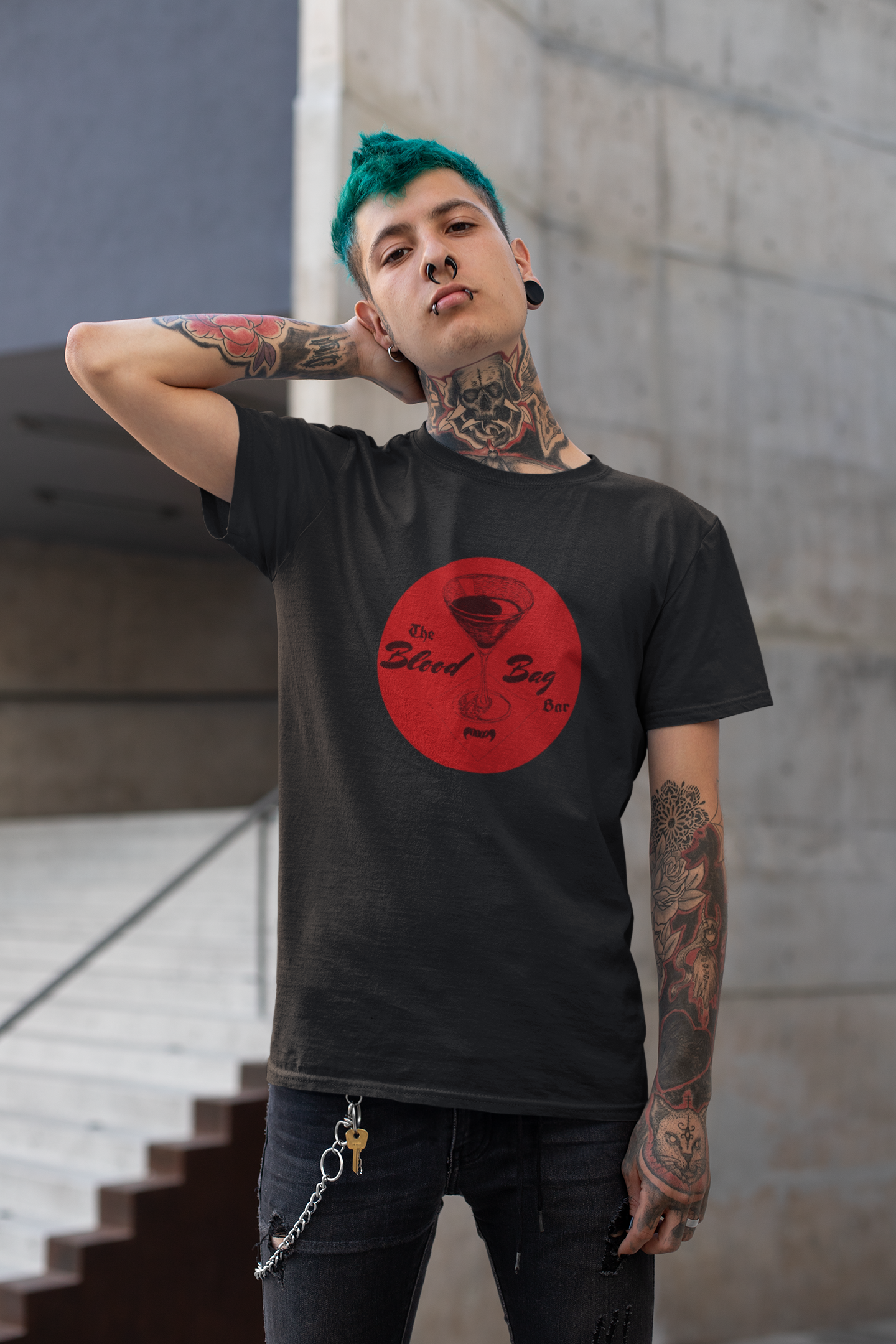 Blood Bag Bar T-Shirt - Blood Red