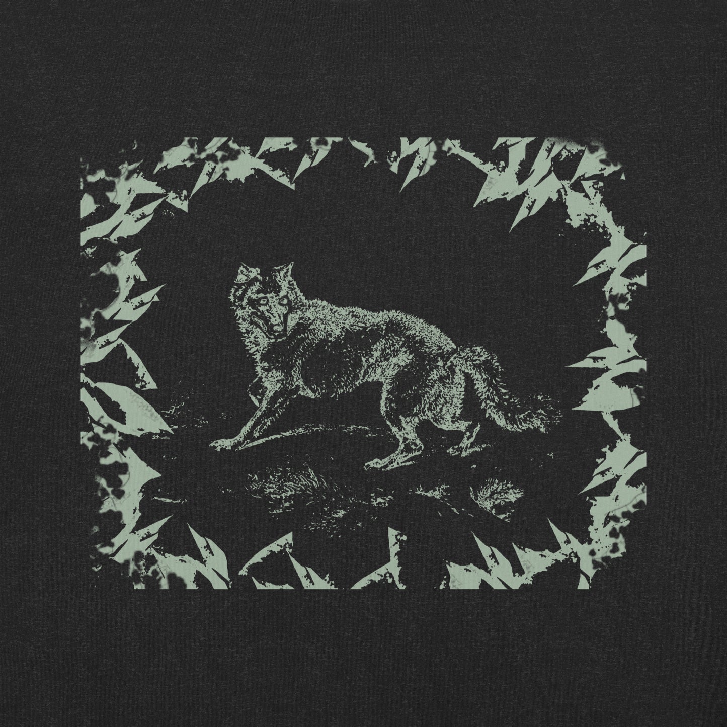 Huntress Wolf T-Shirt - Moss Green