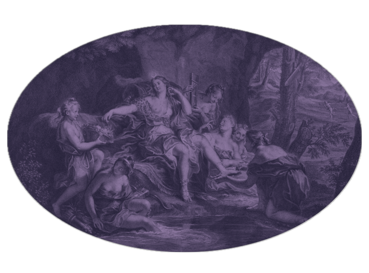 Diana and Her Maidens T-Shirt - Soft Purple