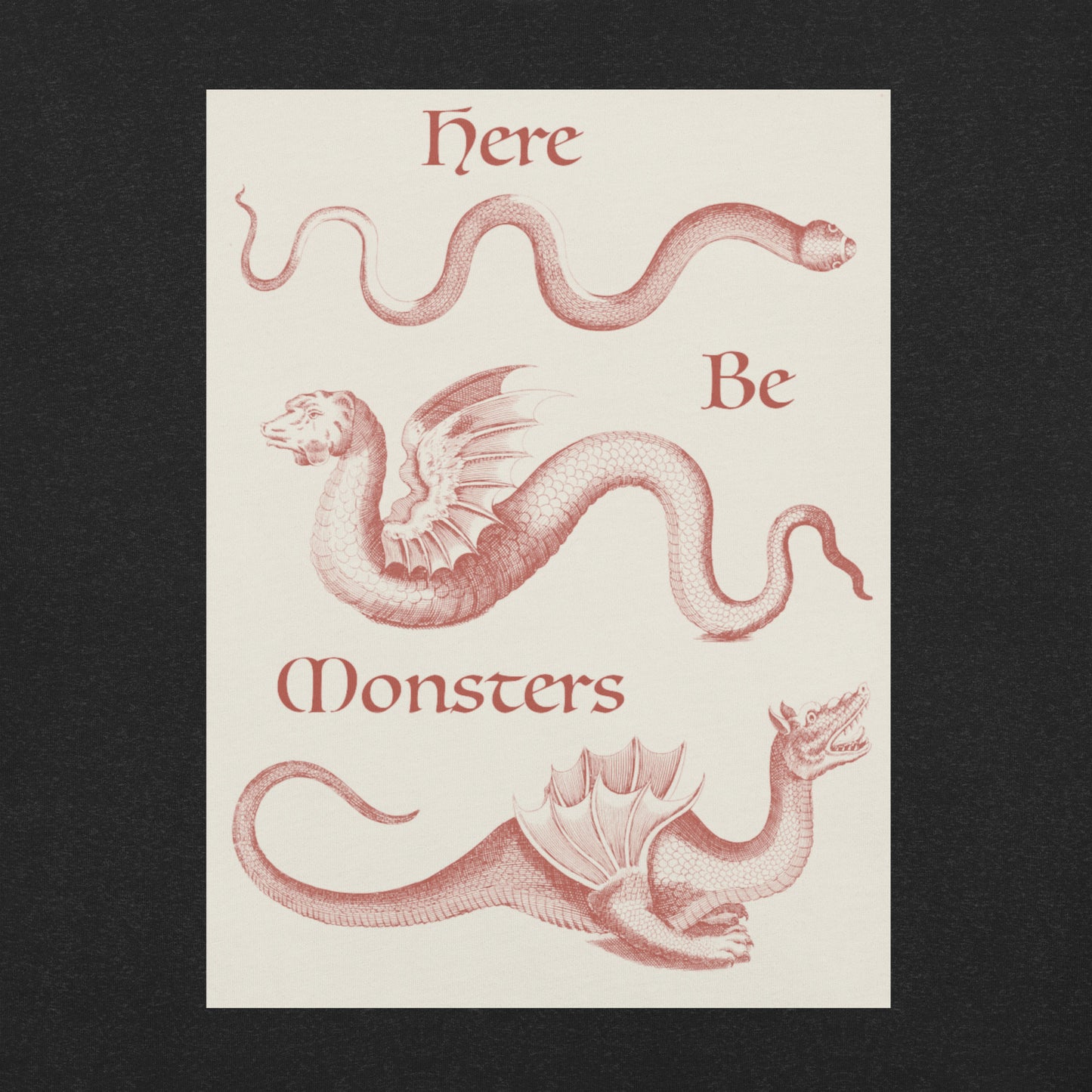 Here Be Monsters T-Shirt - Red