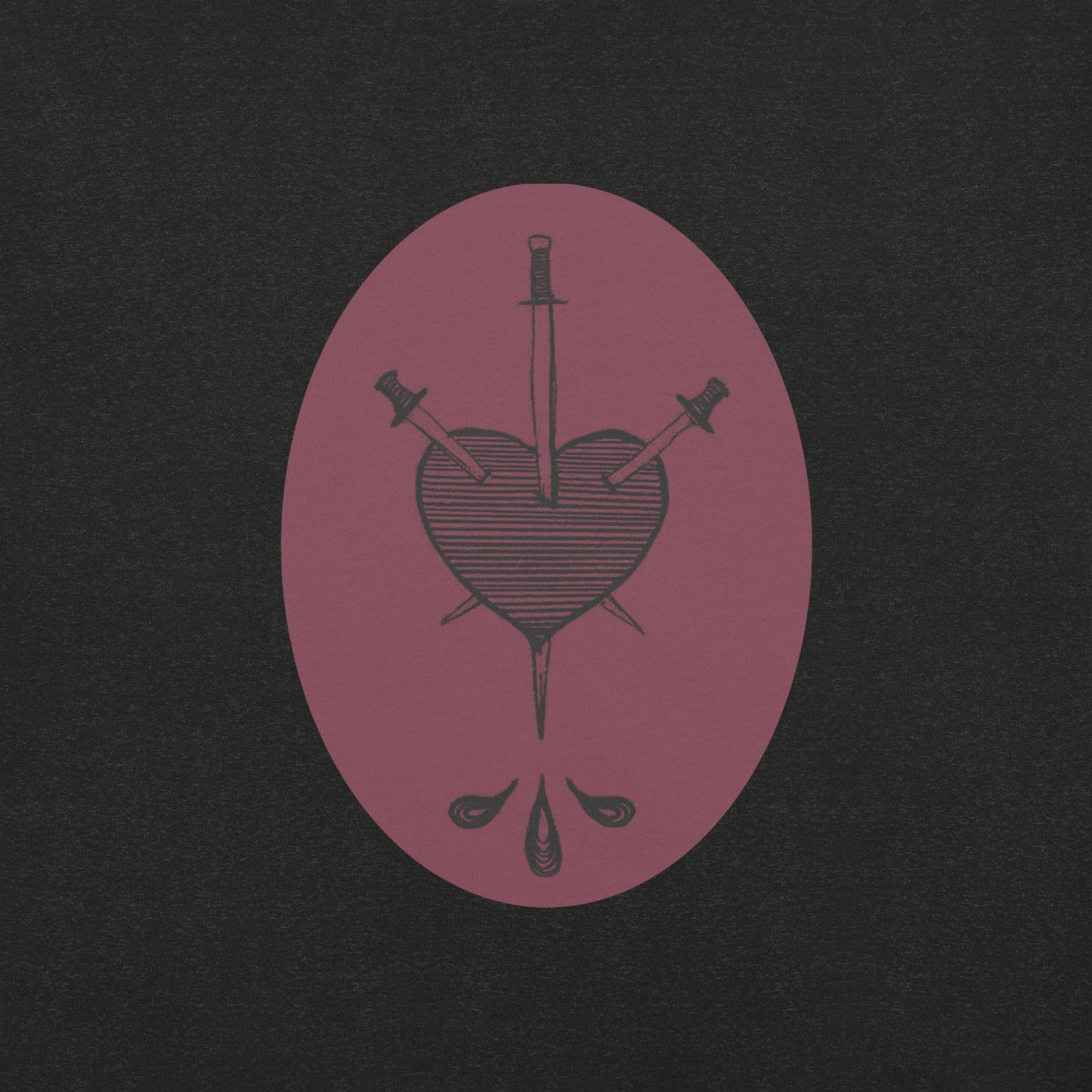 Three of Swords T-Shirt - Burgundy