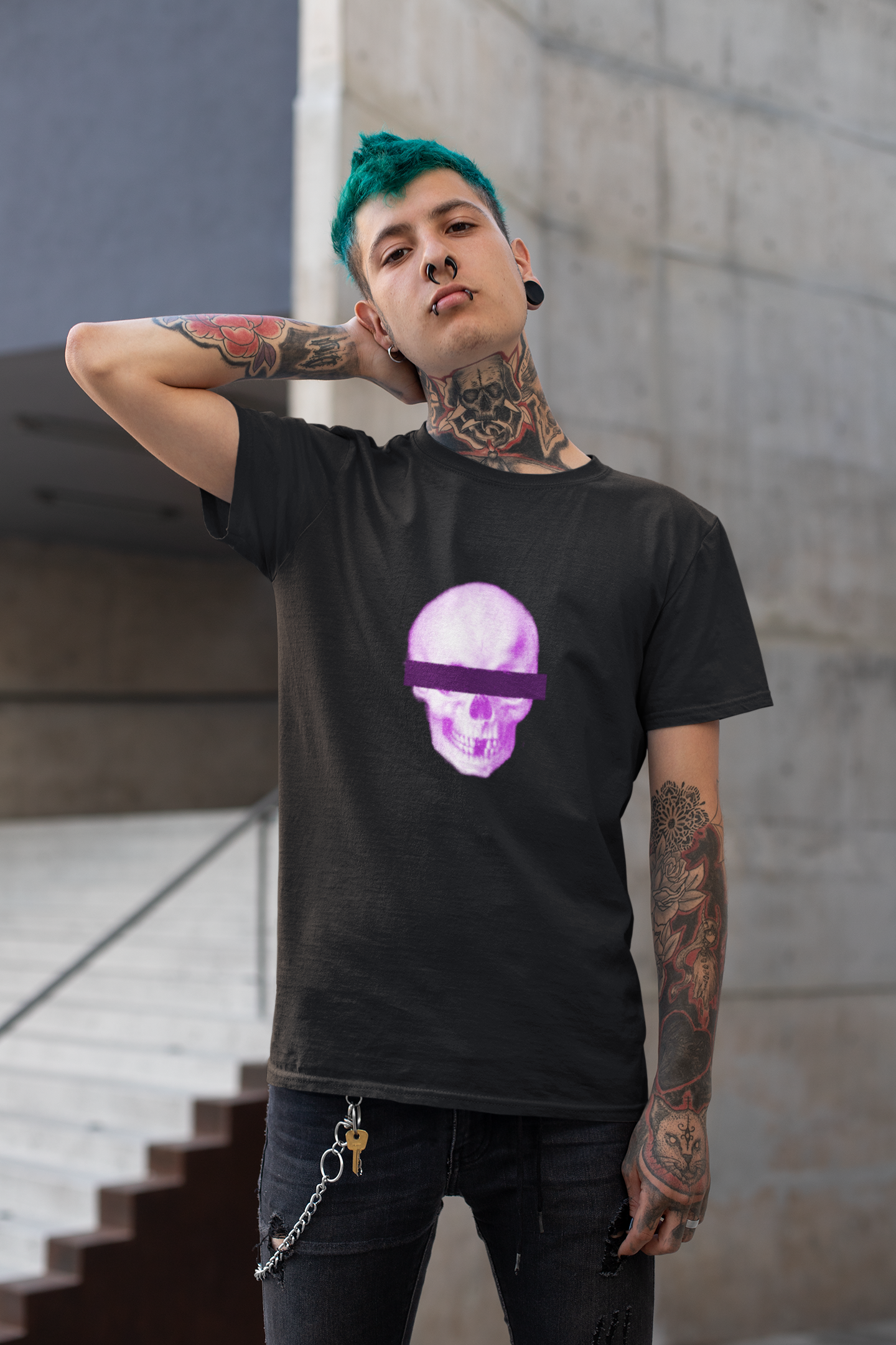 Anonymous Skull T-Shirt - Pink