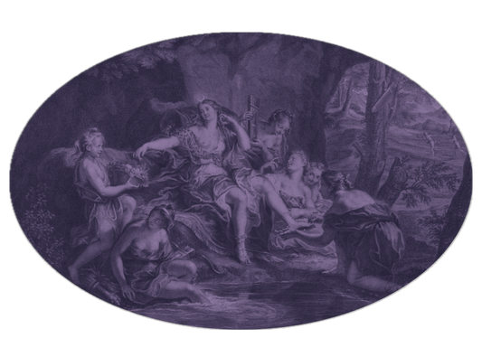 Diana and Her Maidens T-Shirt - Soft Purple