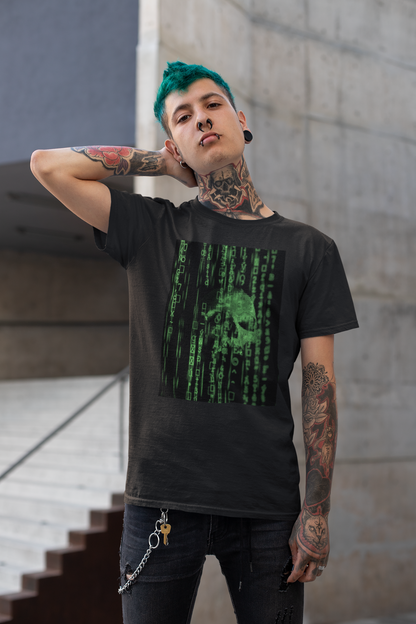 Ghost in the Machine Skull T-Shirt - Electric Green