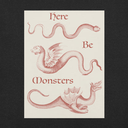 Here Be Monsters T-Shirt - Red