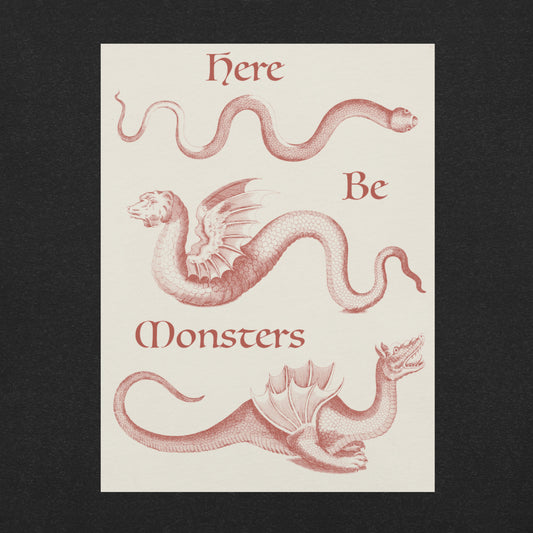 Here Be Monsters T-Shirt - Red