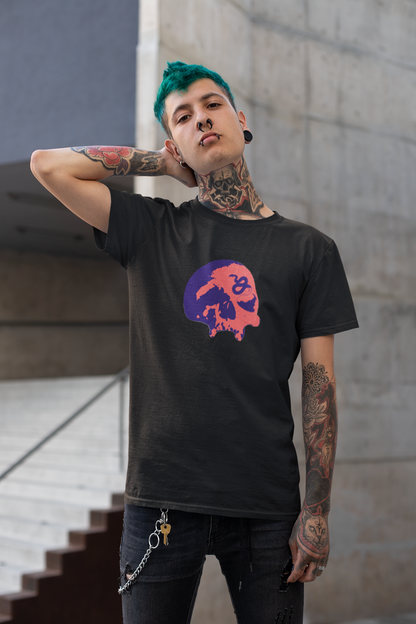 Serpent's Curse Skull T-Shirt - Navy/Red