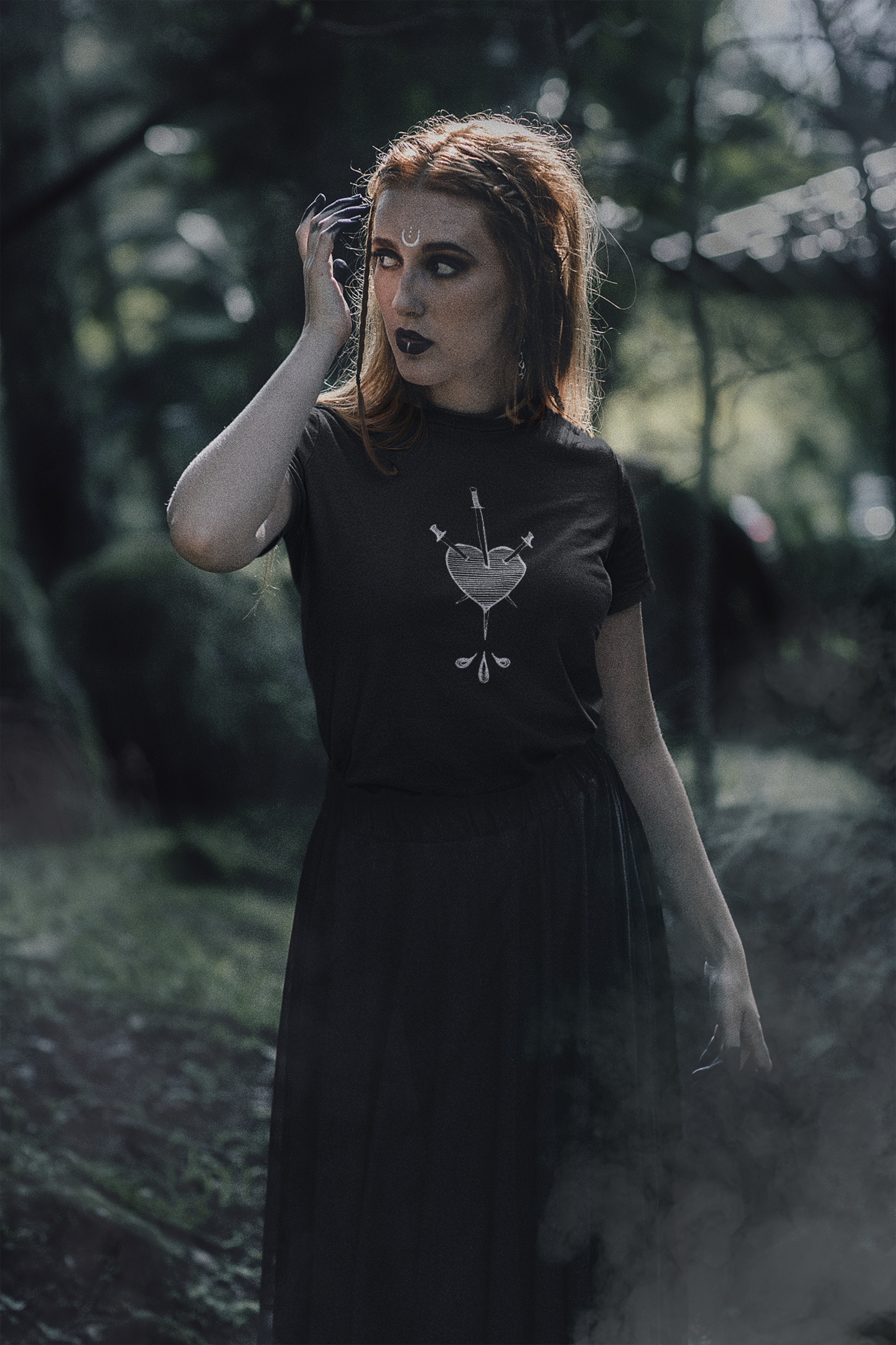 Three of Swords T-Shirt - Black & White