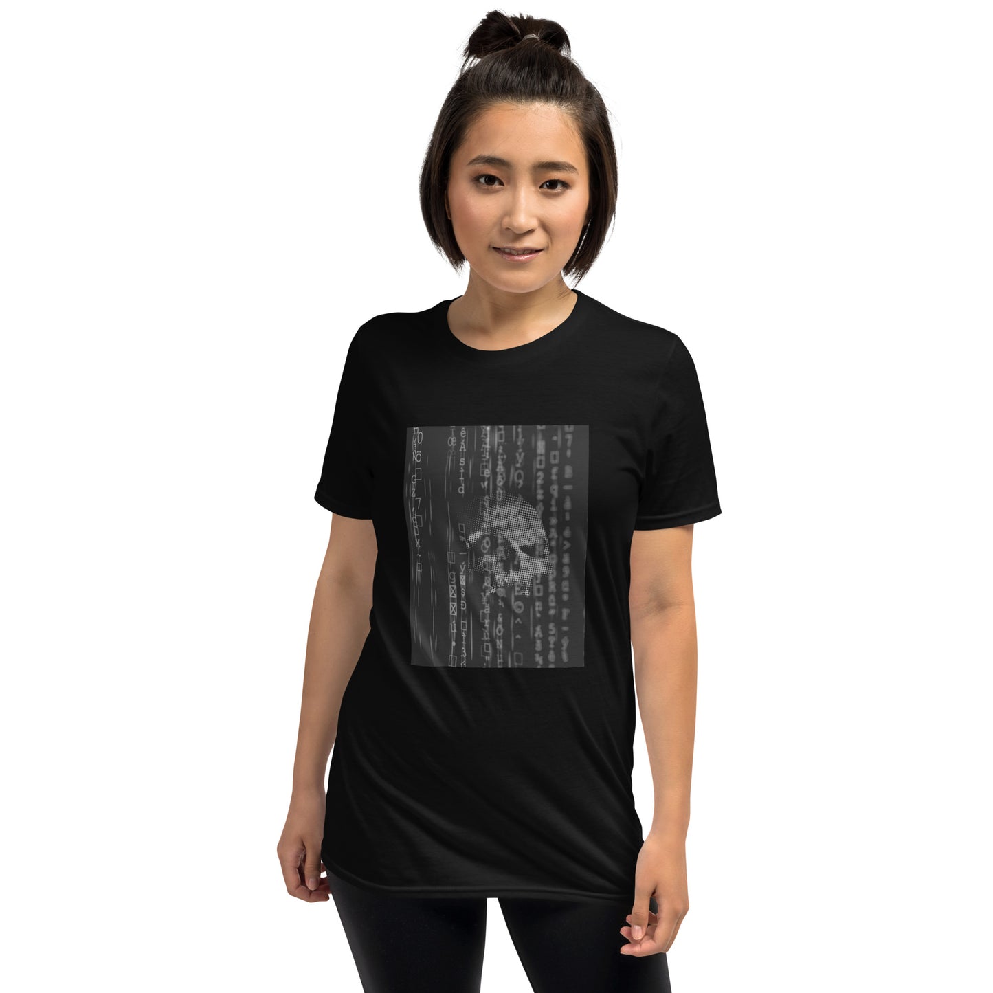 Ghost in the Machine White Cyberpunk Skull Unisex Tee