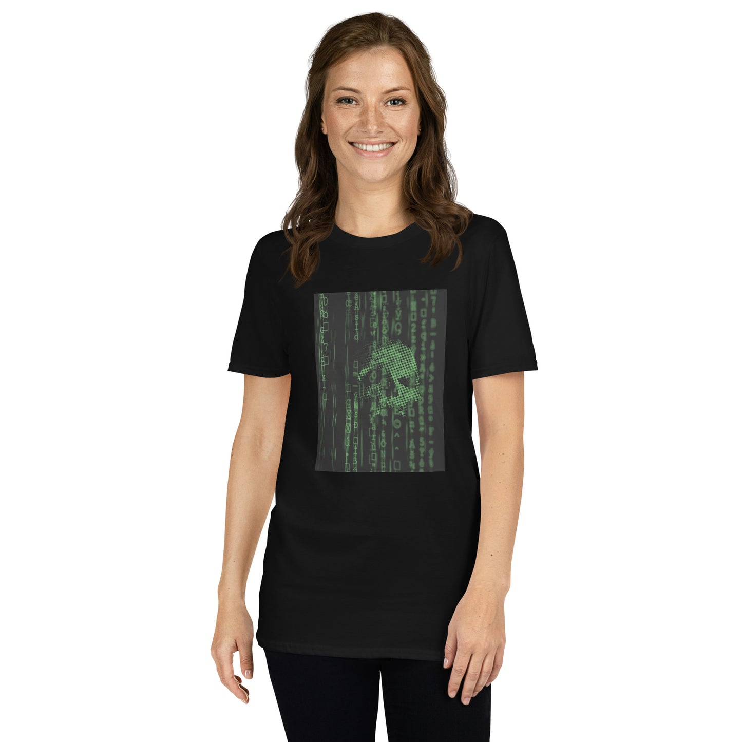 Ghost in the Machine Electric Green Cyberpunk Skull Unisex Tee