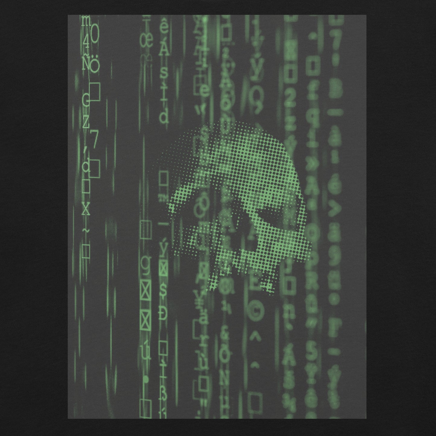 Ghost in the Machine Skull T-Shirt - Electric Green