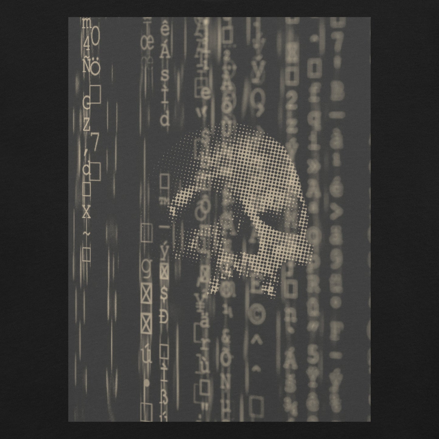 Ghost in the Machine Skull T-Shirt - Sepia