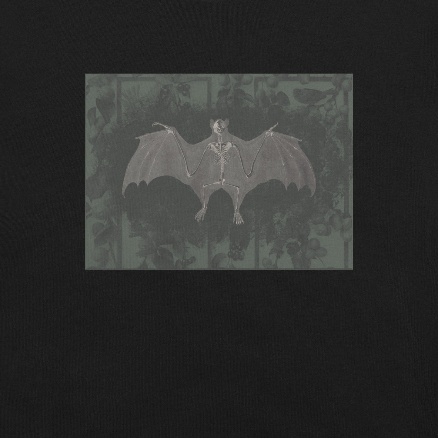Rebirth Bat Skeleton T-Shirt - Moss Green