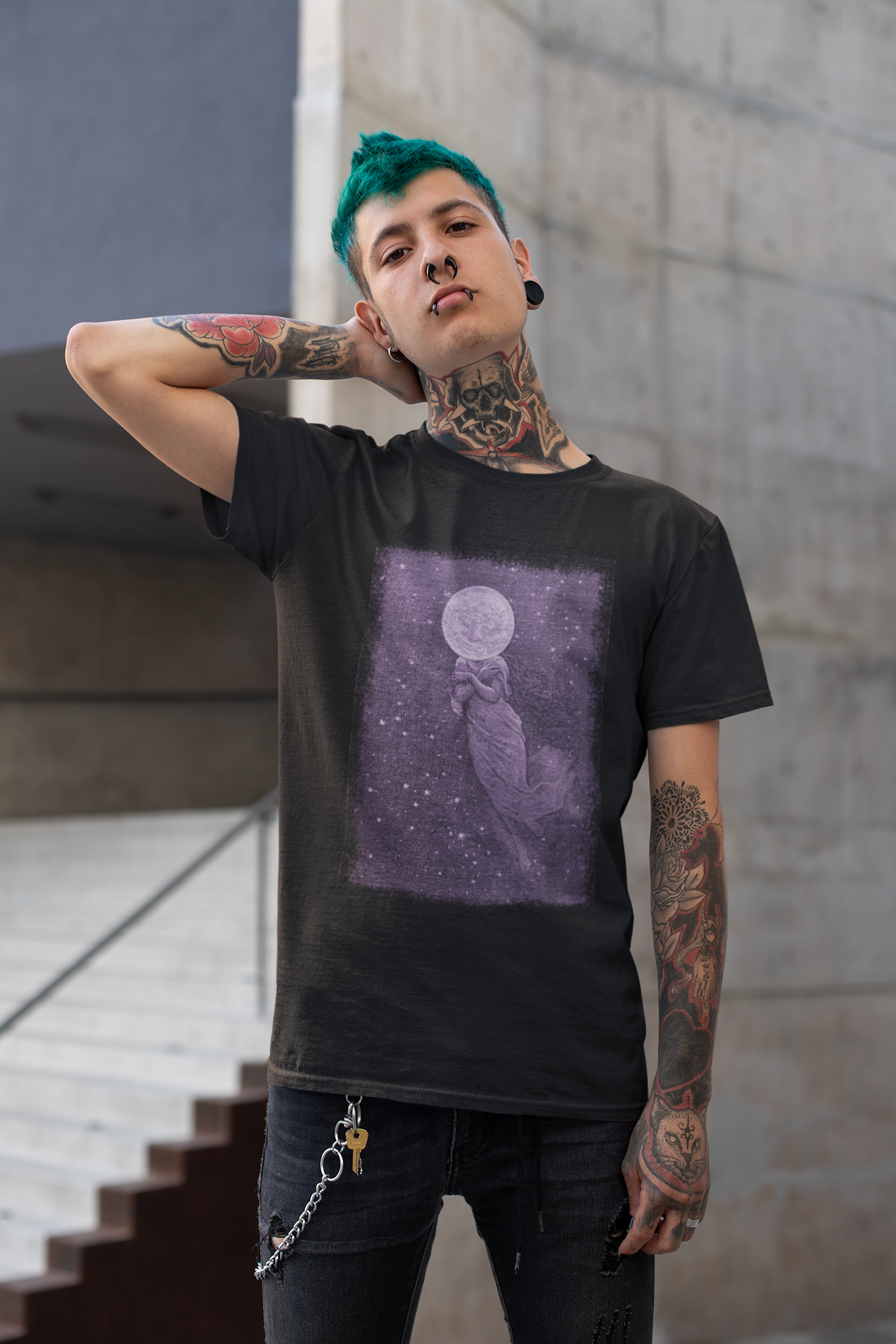 Woman in the Moon T-Shirt - Soft Purple